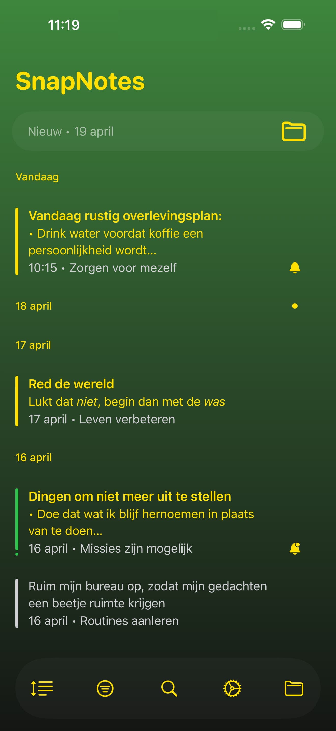 Scherm Uiterlijk thema Natuur